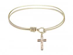  Cross Charm Bangle Bracelet 