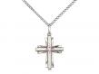  Cross Neck Medal/Pendant w/Light Amethyst Stone Only for June 