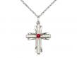  Cross Neck Medal/Pendant w/Ruby Stone Only for July 