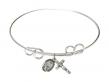 Miraculous/Crucifix Charm Round Double Loop Bangle Bracelet 