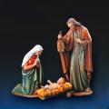  Holy Family Set Christmas Nativity Figurines by "Kostner" in Linden Wood 