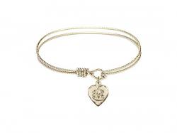  Communion/Heart Charm Bangle Bracelet 