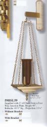  Combination Finish Hanging Sanctuary Lamp With Bracket: 5959 Style - 40\" Ht 