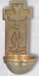  Bronze Holy Water Font: 4087 Style - 3\" Bowl 