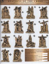  Bronze Stations/Way of the Cross: 90 Style - 14 PC - 10\" Ht 