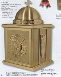  High Polish Finish Bronze \"Exposition\" Tabernacle: 4245 Style - Without Dome 