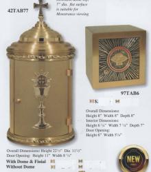  High Polish Finish Bronze \"Chalice\" Tabernacle: 4277 Style - Without Dome 