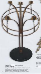  Black/High Polish Standing Advent Wreath - Removable Ring: 7535 Style - 3\" Sockets 