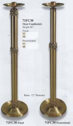 Processional High Polish Finish Bronze Paschal Candlestick: 7130 Style - 1 15/16\" Socket 