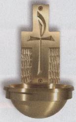  Bronze Holy Water Font: 7745 Style - 3\" Bowl 