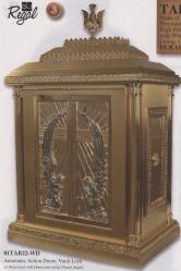  High Polish Finish Bronze \"Angels\" Tabernacle Without Dome - 52\" Ht 