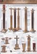  Combination Finish Textured Bronze Altar Candlestick: 9035 Style - 22" Ht 