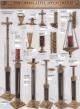  Fixed High Polish Finish Paschal Candlestick w/Wood Column (A):9988 Style - 44" Ht 