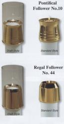  High Polish Brass Regal Candle Burner/Follower - 7/8\" Dia 