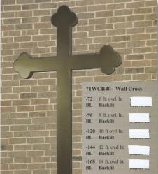  Aluminum Wall Cross With Backlighting - 12 Ft 