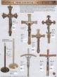  Processional Bronze Enameled Floor Crucifix: Style 8633 - 84" Ht 