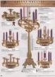 Combination Finish Bronze Adjustable Advent Wreath Floor Stand Only: 5115 Style - 44.5 to 63" Ht 