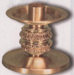 Combination Finish Bronze Altar Candlestick (A): 7130 Style - 5\" Ht 