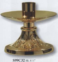  Satin Finish Bronze Altar Candlestick: 9932 Style - 4 1/2\" Ht 