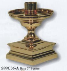  High Polish Finish Bronze Altar Candlestick (A): 9936 Style - 5\" Ht 