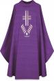  Purple Gothic Chasuble - Roll Collar - Pascal or Cantate Fabric 
