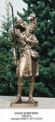  Jesus the Good Shepherd Statue - Bronze Metal, 48\" - 66\"H 