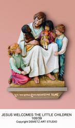  Jesus w/Children of the World High Relief in Fiberglass, 36\" & 54\"H 