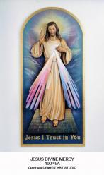  Jesus of Divine Mercy High Relief On Background Panel in Fiberglass, 24\" - 60\"H 