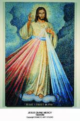  Jesus of Divine Mercy in Venetian Mosaic, 48\" - 72\"H 