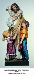 Jesus the Good Shepherd w/Children in Fiberglass, 48\"H 