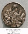  Jesus w/Children High Relief Medallion/Plaque in Fiberglass, 24"D 