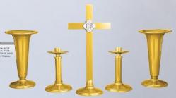  Altar Cross Only | 20\" | Anodized Aluminum | 6\" Round Base | IHS 