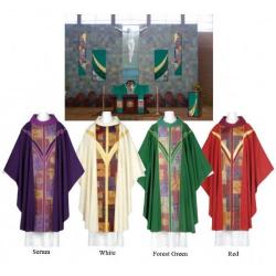  Chasuble - Bernini 505 Collection in Opus Fabric: Plain Neck or Cowl 