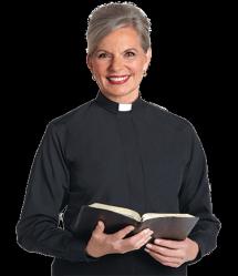  Black Long Sleeve Tab Women\'s Clergy Shirt (Poly/Cotton) 
