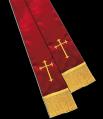  Empress Red Satin Pulpit Stole With Cross (Polyester) 