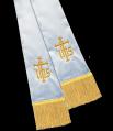  Empress White Satin Pulpit Stole With Symbol (Polyester) 
