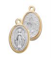  GOLD RIMMED SILVER MIRACULOUS MEDAL (10 PK) 