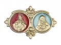  Jesus/Mary Visor Clip w/Blue and Red Epoxy 