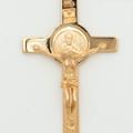  10k Gold Large Crucifix With Scapular Medal 