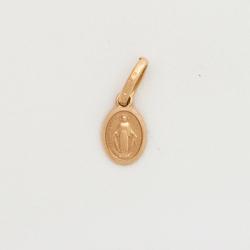  10k Gold Tiny Oval Miraculous Medal - Latin Text 