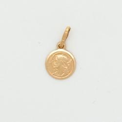  10k Gold Tiny Round Jesus Medal 