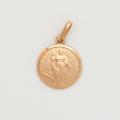  10k Gold Small Round Saint Barbara Medal 