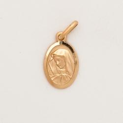  10k Gold Small Oval Virgin Mary Medal 