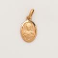  10k Gold Small Oval Scapular Medal 