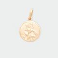  10k Gold Small Round Saint Christopher Medal 