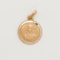  10k Gold Small Round Saint Clare Medal 