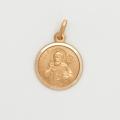  10k Gold Small Round Saint Nicholas Medal 