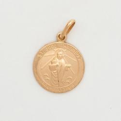  10k Gold Small Round Saint Jude Medal 