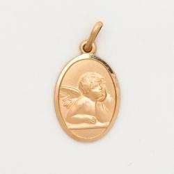  10k Gold Medium Oval Guardian Angel Medal 
