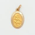  10k Gold Medium Oval Saint Christopher Medal 
